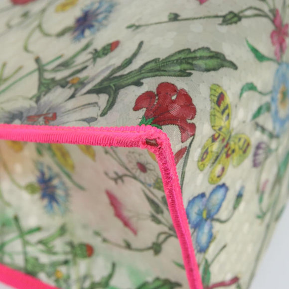 GUCCI Flora Pattern Hand Bag Vinyl Clear Pink 548713 Auth mr2229