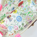 GUCCI Flora Pattern Hand Bag Vinyl Clear Pink 548713 Auth mr2229-15