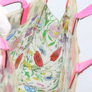 GUCCI Flora Pattern Hand Bag Vinyl Clear Pink 548713 Auth mr2229-16