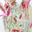 GUCCI Flora Pattern Hand Bag Vinyl Clear Pink 548713 Auth mr2229-18