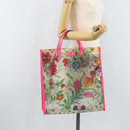 GUCCI Flora Pattern Hand Bag Vinyl Clear Pink 548713 Auth mr2229-20