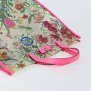 GUCCI Flora Pattern Hand Bag Vinyl Clear Pink 548713 Auth mr2229-6