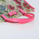 GUCCI Flora Pattern Hand Bag Vinyl Clear Pink 548713 Auth mr2229-7