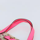 GUCCI Flora Pattern Hand Bag Vinyl Clear Pink 548713 Auth mr2229-8