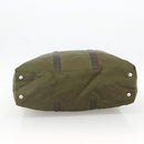 PRADA Hand Bag Nylon 2way Khaki Silver Auth mr2230-5
