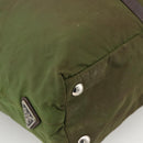 PRADA Hand Bag Nylon 2way Khaki Silver Auth mr2230-16