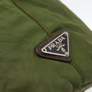PRADA Hand Bag Nylon 2way Khaki Silver Auth mr2230-19