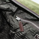 PRADA Hand Bag Nylon 2way Khaki Silver Auth mr2230-24