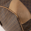 CELINE Macadam Canvas Boston Bag PVC Leather Brown Gold Auth mr2233-14