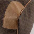 CELINE Macadam Canvas Boston Bag PVC Leather Brown Gold Auth mr2233-15