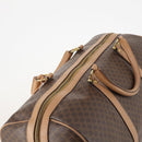 CELINE Macadam Canvas Boston Bag PVC Leather Brown Gold Auth mr2233-6