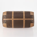 CELINE Macadam Canvas Boston Bag PVC Leather Brown Gold Auth mr2233-5