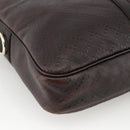 GUCCI Diamante Business Bag Leather Brown Silver 201480 Auth mr2237-11