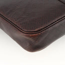 GUCCI Diamante Business Bag Leather Brown Silver 201480 Auth mr2237-13