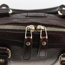 GUCCI Diamante Business Bag Leather Brown Silver 201480 Auth mr2237-14