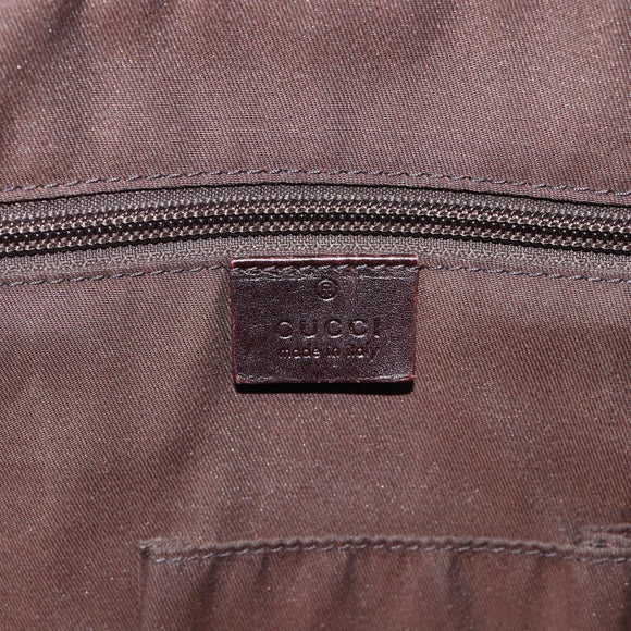 GUCCI Diamante Business Bag Leather Brown Silver 201480 Auth mr2237