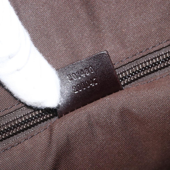 GUCCI Diamante Business Bag Leather Brown Silver 201480 Auth mr2237