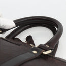 GUCCI Diamante Business Bag Leather Brown Silver 201480 Auth mr2237-8