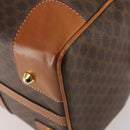 CELINE Macadam Canvas Boston Bag PVC Leather Brown Gold Auth mr2241-15