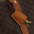 CELINE Macadam Canvas Boston Bag PVC Leather Brown Gold Auth mr2241-10