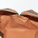 CELINE Macadam Canvas Boston Bag PVC Leather Brown Gold Auth mr2241-20