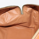 CELINE Macadam Canvas Boston Bag PVC Leather Brown Gold Auth mr2241-21