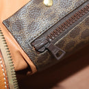CELINE Macadam Canvas Boston Bag PVC Leather Brown Gold Auth mr2241-22