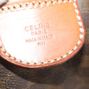 CELINE Macadam Canvas Boston Bag PVC Leather Brown Gold Auth mr2241-12