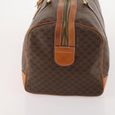 CELINE Macadam Canvas Boston Bag PVC Leather Brown Gold Auth mr2241-3