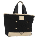 CHANEL Sports Hand Bag Canvas Black Silver CC Auth mr2244-1