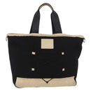 CHANEL Sports Hand Bag Canvas Black Silver CC Auth mr2244-2