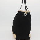 CHANEL Sports Hand Bag Canvas Black Silver CC Auth mr2244-5