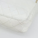 CHANEL Chain Shoulder Bag Leather White Gold CC Auth mr2247-8