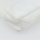 CHANEL Chain Shoulder Bag Leather White Gold CC Auth mr2247-15