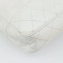 CHANEL Chain Shoulder Bag Leather White Gold CC Auth mr2247-17