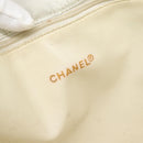 CHANEL Chain Shoulder Bag Leather White Gold CC Auth mr2247-9