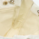 CHANEL Chain Shoulder Bag Leather White Gold CC Auth mr2247-10