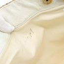 CHANEL Chain Shoulder Bag Leather White Gold CC Auth mr2247-22