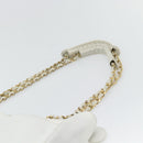 CHANEL Chain Shoulder Bag Leather White Gold CC Auth mr2247-14
