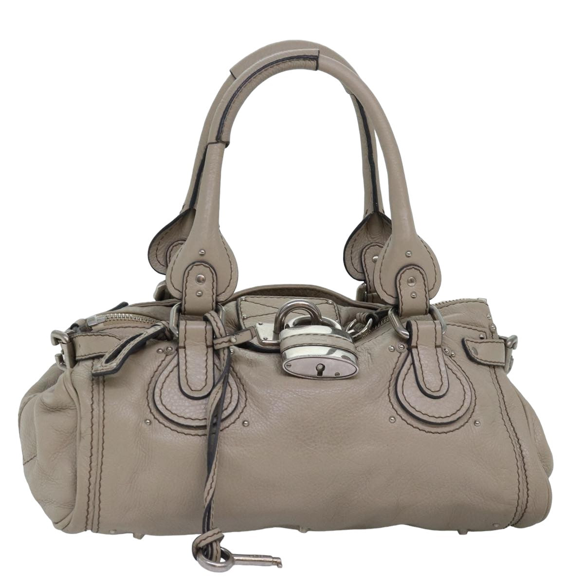 Chloe Paddington Hand Bag Leather Ivory Auth mr225