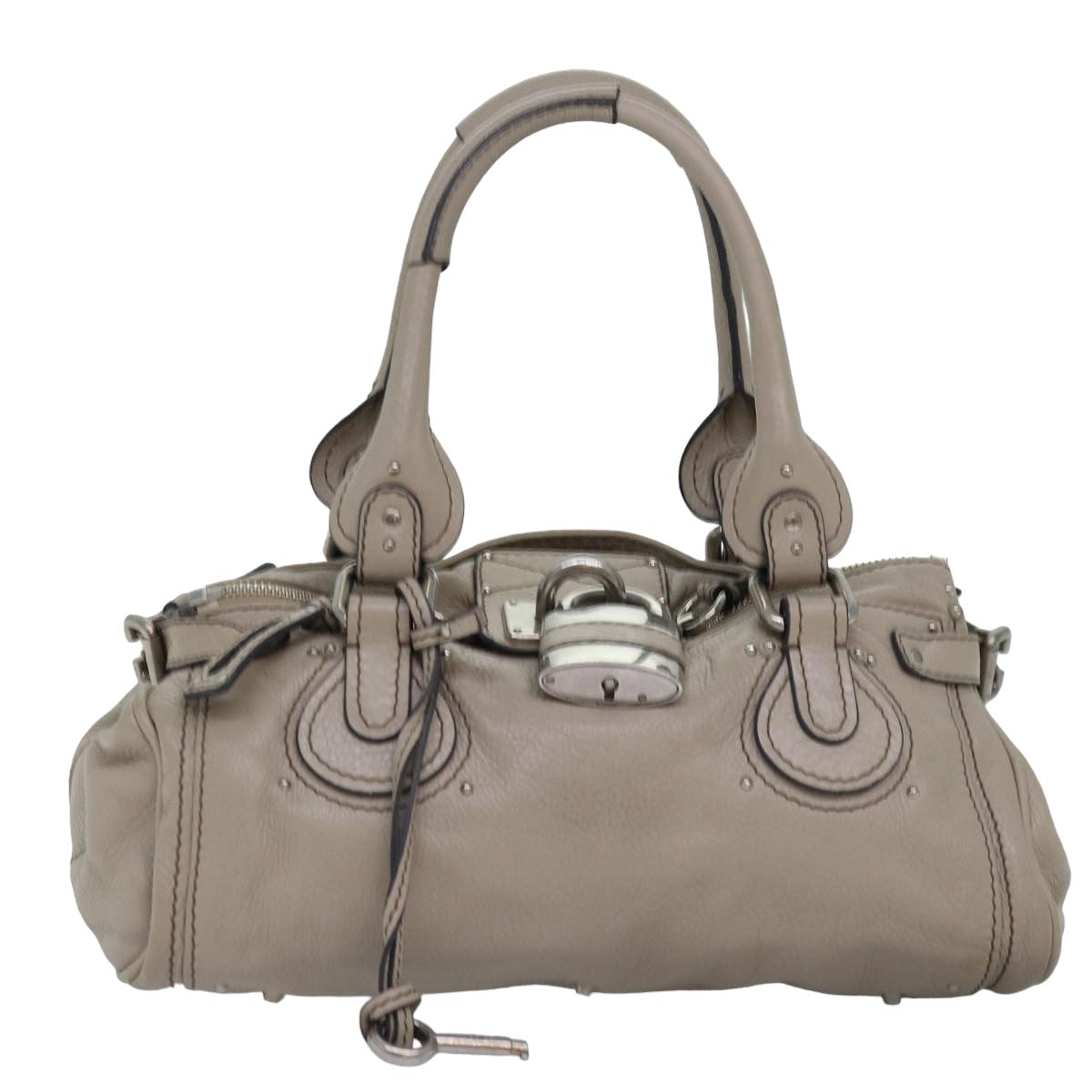 Chloe Paddington Hand Bag Leather Ivory Auth mr225