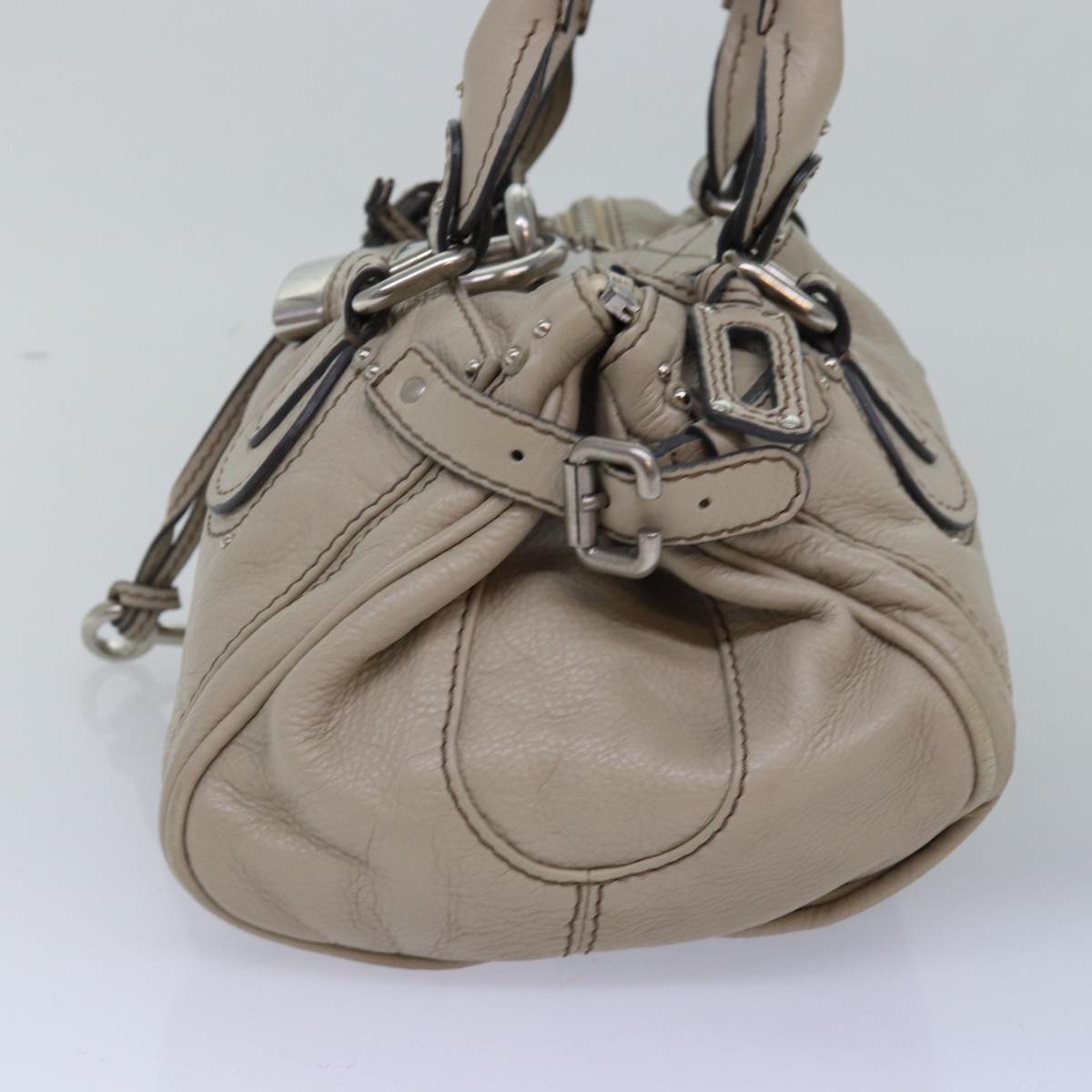 Chloe Paddington Hand Bag Leather Ivory Auth mr225