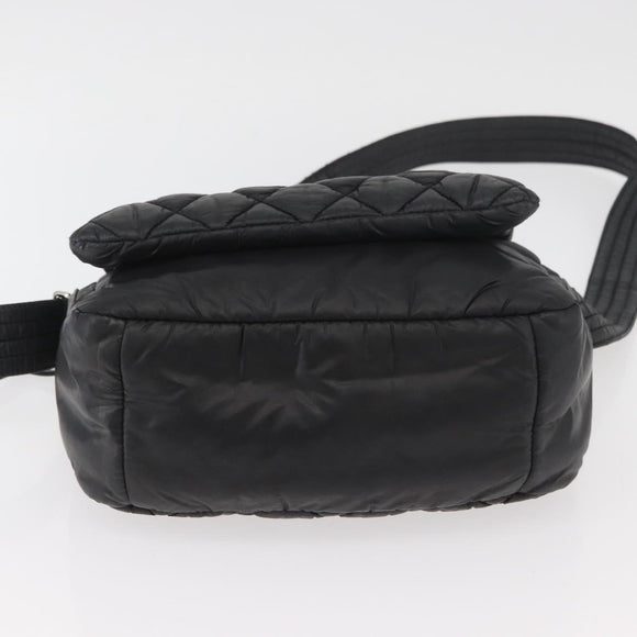 CHANEL Cococoon Shoulder Bag Nylon Black CC Auth mr2250V