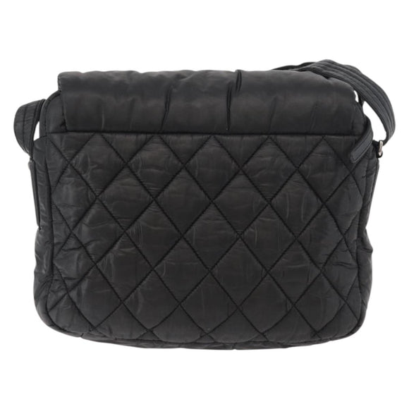 CHANEL Cococoon Shoulder Bag Nylon Black CC Auth mr2250V