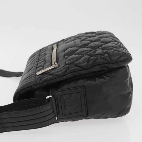 CHANEL Cococoon Shoulder Bag Nylon Black CC Auth mr2250V
