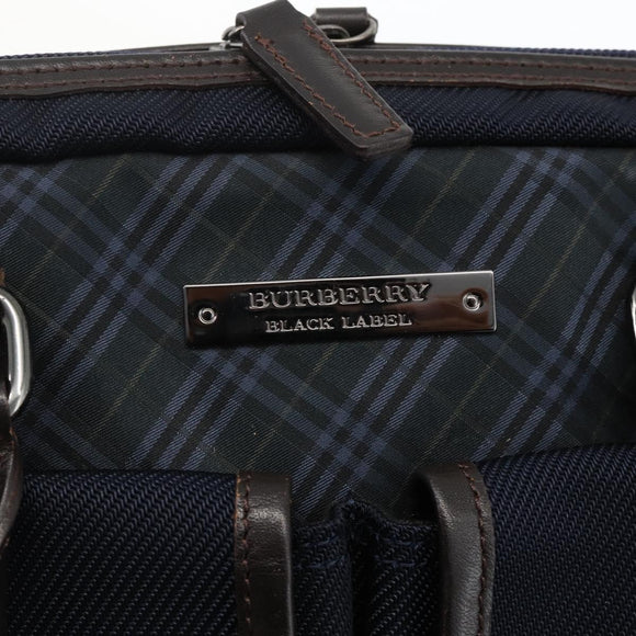 BURBERRY Black Label Business Bag 2way Black Silver Auth mr2251