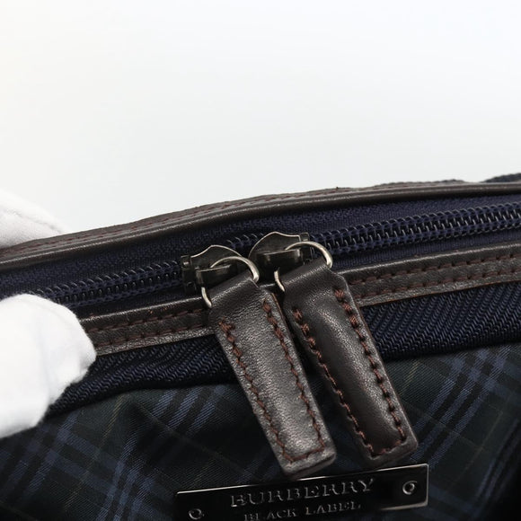 BURBERRY Black Label Business Bag 2way Black Silver Auth mr2251