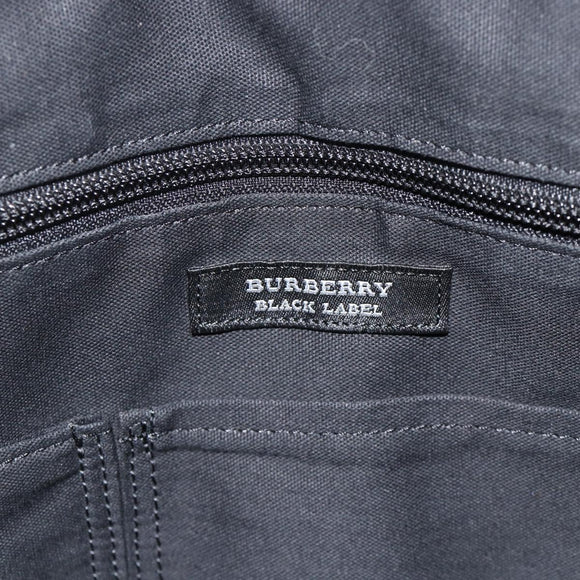 BURBERRY Black Label Business Bag 2way Black Silver Auth mr2251