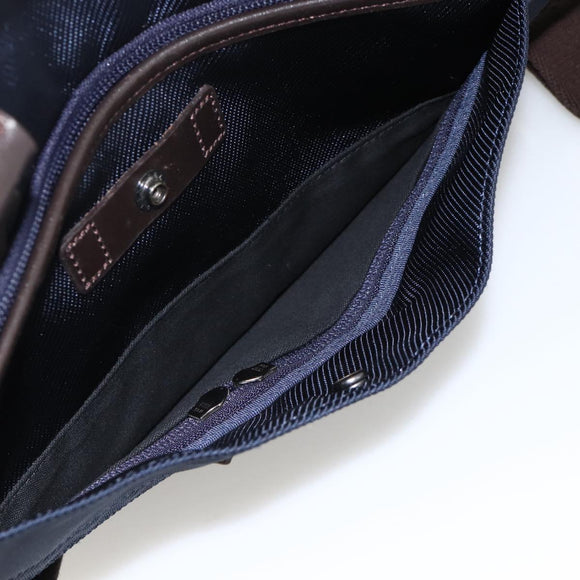 BURBERRY Black Label Business Bag 2way Black Silver Auth mr2251