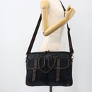 BURBERRY Black Label Business Bag 2way Black Silver Auth mr2251-28